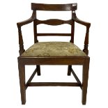 19th century oak and elm elbow chair
