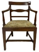 19th century oak and elm elbow chair