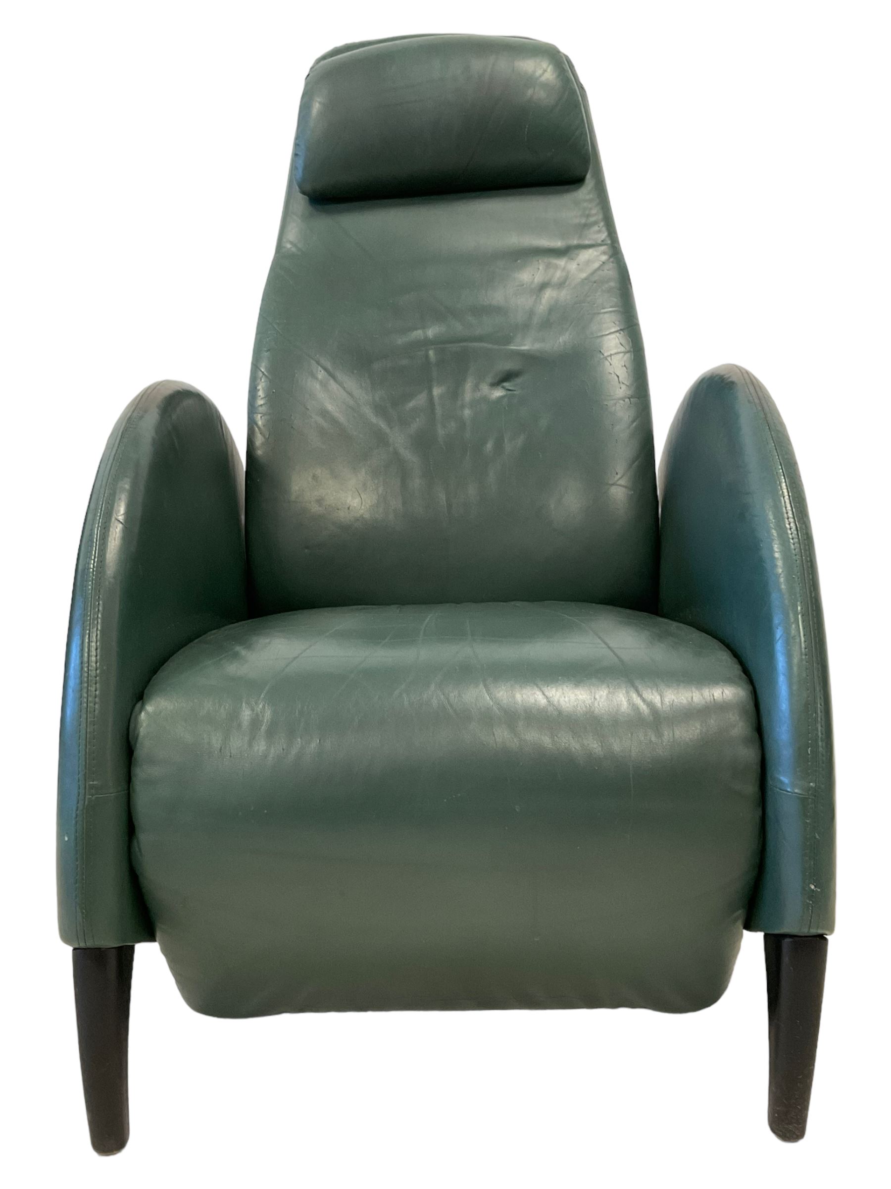 Late 20th century reclining armchair with magnetic headrest - Image 3 of 4