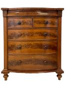 Late 19th century mahogany bow-front chest