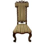 Victorian walnut prie-dieu chair