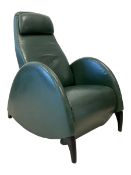 Late 20th century reclining armchair with magnetic headrest