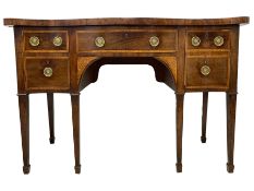 George III inlaid mahogany serpentine sideboard