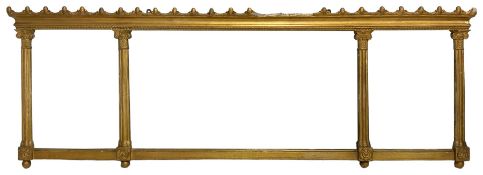 19th century giltwood and gesso triptych overmantel mirror