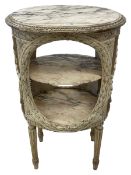 Late 20th century French style three-tier stand or lamp table in painted finish