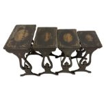 19th century chinoiserie design lacquered nest of four occasional tables