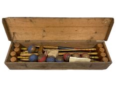 Late 20th century boxed croquet set