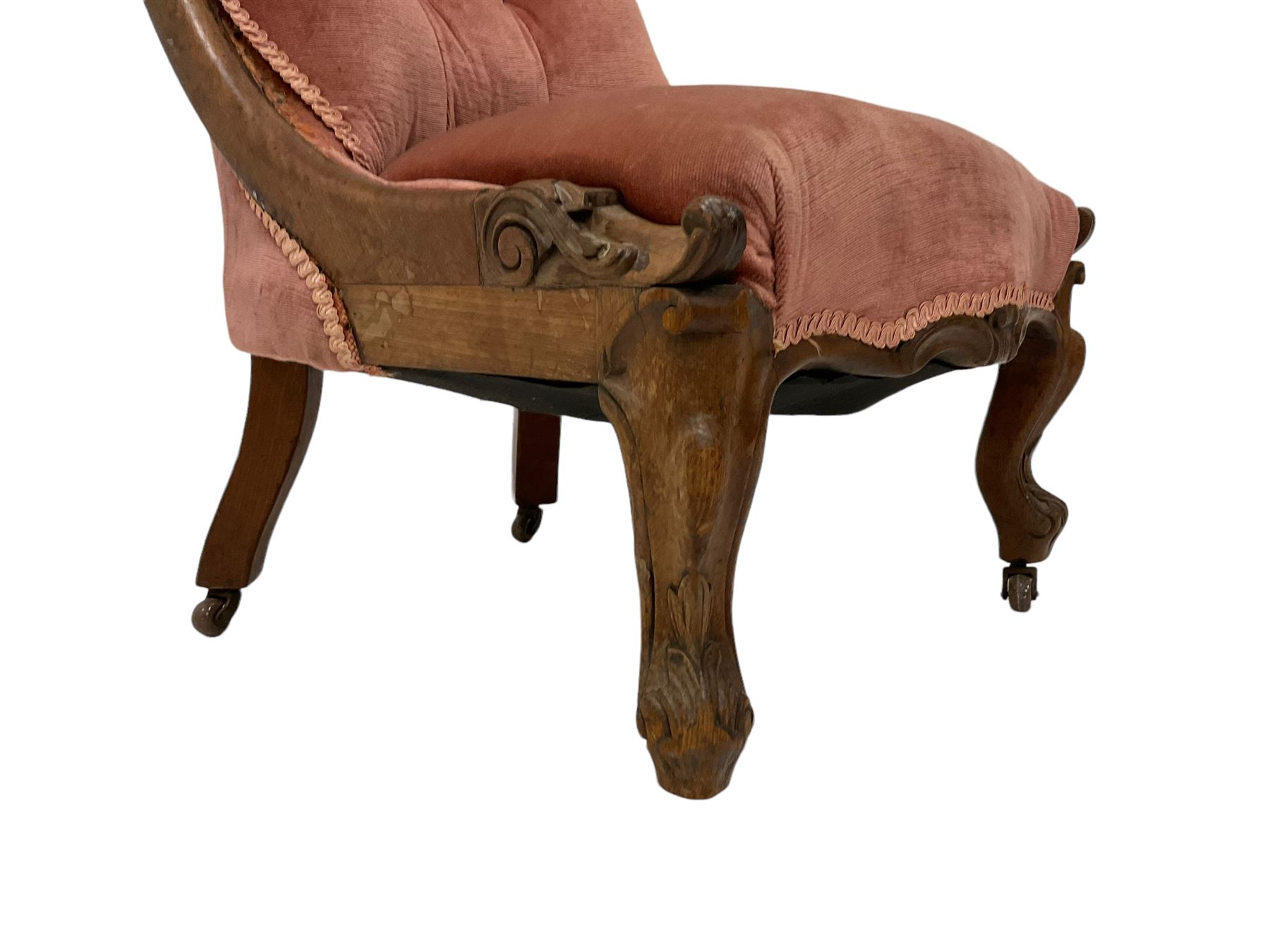 William IV walnut framed nursing chair - Image 5 of 6