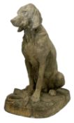 Cast sandstone effect life-size hound garden figure