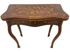 19th century Dutch marquetry inlaid card table