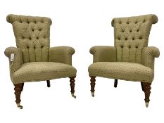 Pair Victorian design armchairs