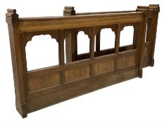 Two 19th century oak ecclesiastical church rails or pew dividers