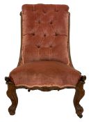 William IV walnut framed nursing chair