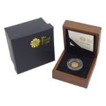 Queen Elizabeth II 2010 gold proof quarter sovereign coin