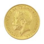 King George V 1912 gold half sovereign coin