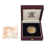 Queen Elizabeth II 1999 gold proof full sovereign coin