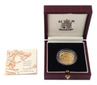 Queen Elizabeth II 1999 gold proof full sovereign coin