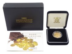 Queen Elizabeth II 2000 gold proof full sovereign coin