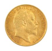 King Edward VII 1906 gold half sovereign coin