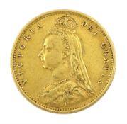 Queen Victoria 1890 gold half Sovereign coin