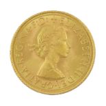 Queen Elizabeth II 1965 gold full sovereign coin