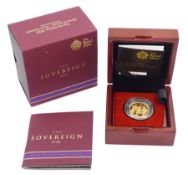 Queen Elizabeth II 2015 gold proof full sovereign coin