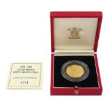 Queen Elizabeth II dual dated 1992 1993 gold proof fifty pence coin