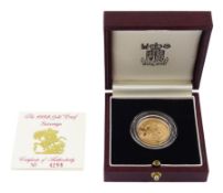 Queen Elizabeth II 1992 gold proof full sovereign coin