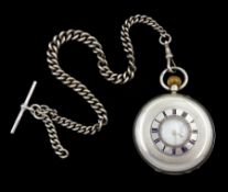 Early 20th century silver half hunter keyless lever pocket watch by Rotherhams