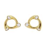 Georg Jensen pair of 18ct gold round brilliant cut diamond Magic stud earrings