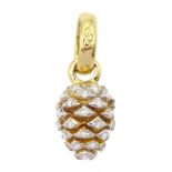 Links of London 18ct gold diamond acorn pendant / charm