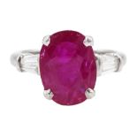 18ct white gold oval cut ruby ring