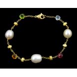 Marco Bicego Paradise 18ct gold multi gemstone and pearl bracelet