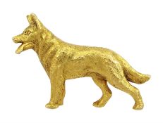 9ct gold Alsatian dog brooch by Alabaster & Wilson