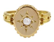 Victorian 18ct gold old cut diamond oval ring