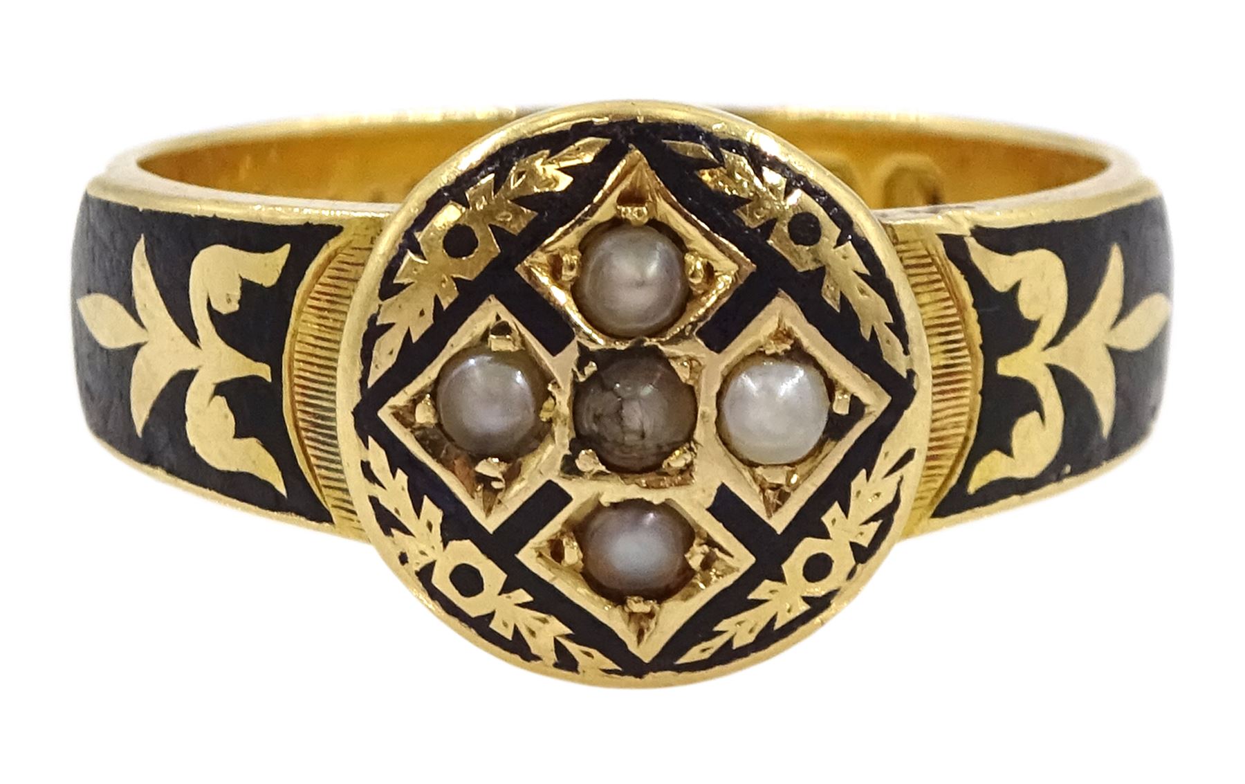 Victorian 18ct gold 'In Memory Of' memorial ring