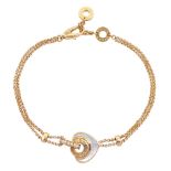 Bulgari Cuore 18ct rose gold mother of pearl heart and diamond bracelet