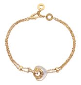 Bulgari Cuore 18ct rose gold mother of pearl heart and diamond bracelet