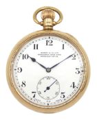 Early 20th century 9ct gold keyless Westgate lever pocket watch