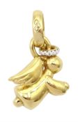 Links of London 18ct gold diamond angel pendant / charm