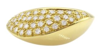 18ct gold pave set diamond round brilliant cut diamond ring