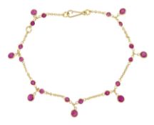 Annoushka 18ct gold ruby Nectar Cherry Drop link bracelet