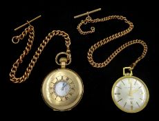 Early 20th century gold-plated half hunter keyless lever pocket watch by J. W. Benson
