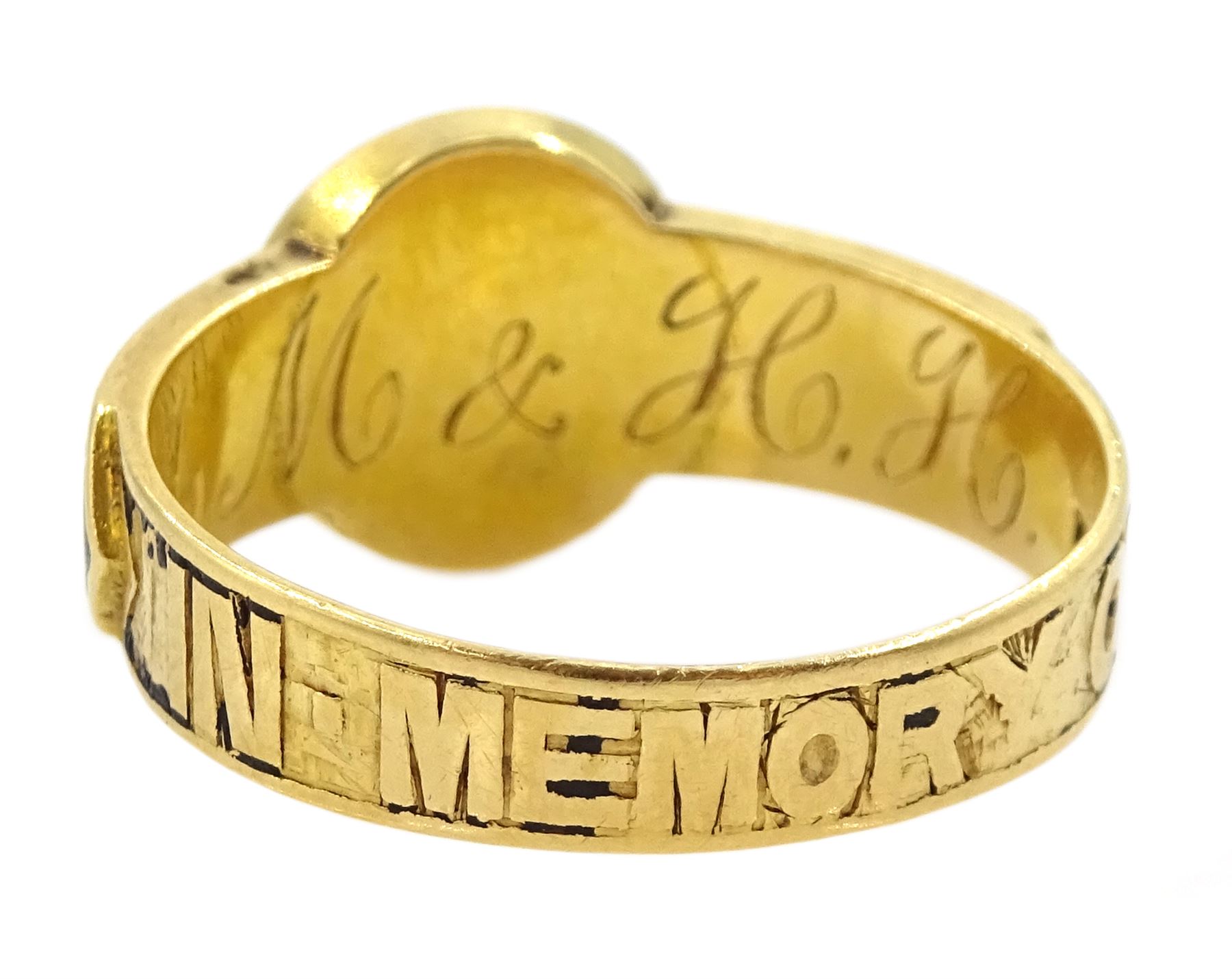 Victorian 18ct gold 'In Memory Of' memorial ring - Image 4 of 5
