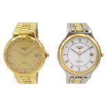 Longines Conquest gold-plated stainless steel quartz wristwatch and a Longines Flagship quartz wrist