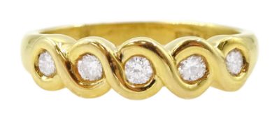 18ct gold five stone round brilliant cut diamond ring