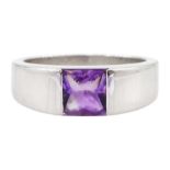 Cartier Tank 18ct white gold amethyst ring