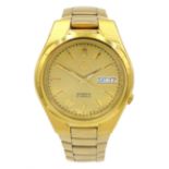 Seiko 5 gentleman's gold-plated stainless steel automatic bracelet wristwatch