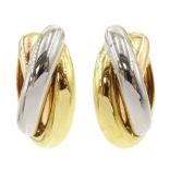 Cartier Trinity pair of 18ct gold tricoloured hoop earrings