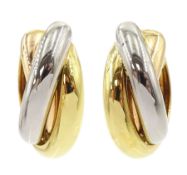 Cartier Trinity pair of 18ct gold tricoloured hoop earrings